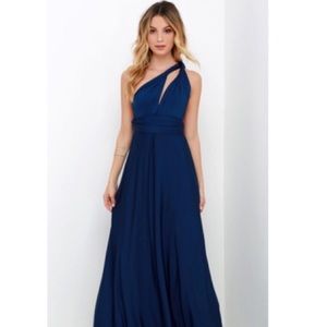 Always Stunning Convertible Navy Blue Maxi Dress
